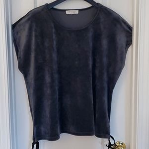 Gray Velour Top